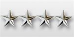 US Army General Stars: O-10 General (GEN) - 1" Individual Stars - Nickel Plated (8 Indivdual Stars)