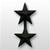 US Army General Stars:  O-8 Major General (MG) - 1" - 2 Stars On A Bar - Point To Center - Subdued Metal - For Coat