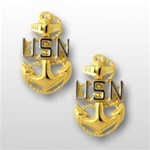 US Navy CPO Collar Device: E-7 Chief Petty Officer (CPO) (Clutchback)