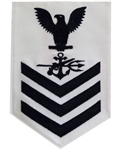 Navy E6 Rating Badge: Special Warfare Operator - white