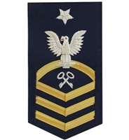 USCG Senior Chief Petty Officer Rating Badge with Specialty:  E-8  Storekeeper (SK)
