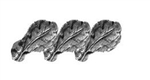 Attachment:  Silver Oak Leaf Cluster - 5/16" - 3 On Bar - For Ribbon and Full Size Medal