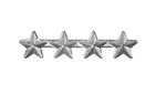 Attachment:     Silver Star 3/16" - 4 On A Bar - For Ribbon or Full Size Medal