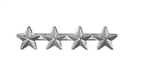 Attachment:     Silver Star 3/16" - 4 On A Bar - For Ribbon or Full Size Medal