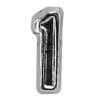 Attachment: Flight Numeral -  Silver Finish #1 - For Ribbon, Full Size Medal or Mini Medal