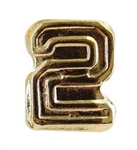 Attachment: Flight Numeral - Gold Finish #2 - For Ribbon, Full Size Medal or Mini Medal