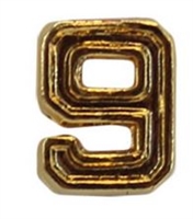 Attachment: Flight Numeral - Gold Finish #9 - For Ribbon, Full Size Medal or Mini Medal
