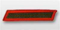 USMC Female Service Stripes - New Issue - Green Embroidered on Red: Set Of 1