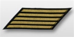 US Navy CPO Hashmarks Gold Embroidered: Set of  5 - Male - 7"