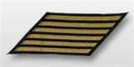 US Navy CPO Hashmarks Gold Embroidered: Set of  6 - Male - 7"
