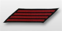 US Navy CPO Hashmarks Embroidered: Set of 4 - Male - 7" - Red on Serge