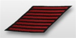 US Navy CPO Hashmarks Embroidered: Set of 8 - Male - 7" - Red on Serge