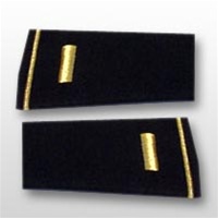 US Army Large Epaulets:  O-1 Second Lieutenant (2LT) - Male - For Commando Sweater Or Shirt - Rayon Embroidered