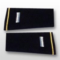 US Army Large Epaulets:  O-2 First Lieutenant (1LT) - Male - For Commando Sweater Or Shirt - Rayon Embroidered