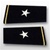 US Army Large Epaulets:  O-7 Brigadier General (BG) - Male - For Commando Sweater Or Shirt - Rayon Embroidered