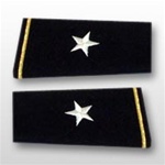 US Army Large Epaulets:  O-7 Brigadier General (BG) - Male - For Commando Sweater Or Shirt - Rayon Embroidered