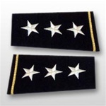 US Army Large Epaulets:  O-9 Lieutenant General (LTG) - Male - For Commando Sweater Or Shirt - Rayon Embroidered