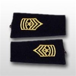 US Army Large Epaulets: E-9 Sergeant Major (SGM) - Male - For Commando Sweater Or Shirt - Rayon Embroidered