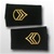 US Army Small Epaulets: E-6 Staff Sergeant (SSG) - Female - For Commando Sweater Or Shirt - Rayon Embroidered