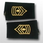 US Army Small Epaulets: E-8 First Sergeant (1SG) - Female - For Commando Sweater Or Shirt - Rayon Embroidered