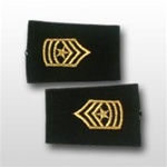 US Army Small Epaulets: E-9 Sergeant Major (SGM) - Female - For Commando Sweater Or Shirt - Rayon Embroidered