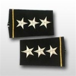 US Army Small Epaulets:  O-9 Lieutenant General (LTG) - Female - For Commando Sweater Or Shirt - Rayon Embroidered