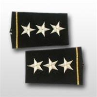 US Army Small Epaulets:  O-9 Lieutenant General (LTG) - Female - For Commando Sweater Or Shirt - Rayon Embroidered