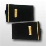 US Army Small Epaulets:  O-1 Second Lieutenant (2LT) - Female - For Commando Sweater Or Shirt - Rayon Embroidered