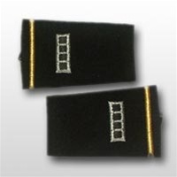 US Army Small Epaulets:   W-4 Chief Warrant Officer Four (CW4) - Female - For Commando Sweater Or Shirt - Rayon Embroidered