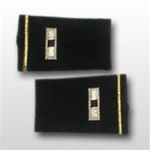 US Army Small Epaulets:   W-1 Warrant Officer One (WO1) - Female - For Commando Sweater Or Shirt - Rayon Embroidered