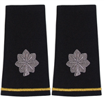 US Army Male Epaulets With Bullion Rank:  O-5 Lieutenant Colonel (LTC) - Large - For Commando Sweater Or Shirt