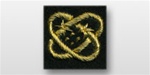 US Navy Warrant Officer Sleeve Device: Electronics Tech (black background with gold synthetic thread)