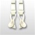 White Suspenders with Leather Ends, Button Holes - 42" Length x 1 1/8" Wide