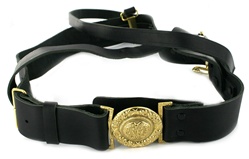 USCG Leather Sword Belt with Gold Buckle