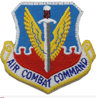 USAF Patch: Air Combat Command - 3" Full Color With Hook Closure