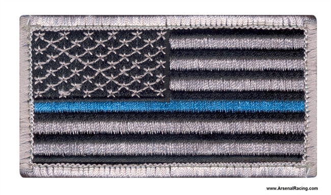 Thin Blue Line Police Muted USA Flag Patch