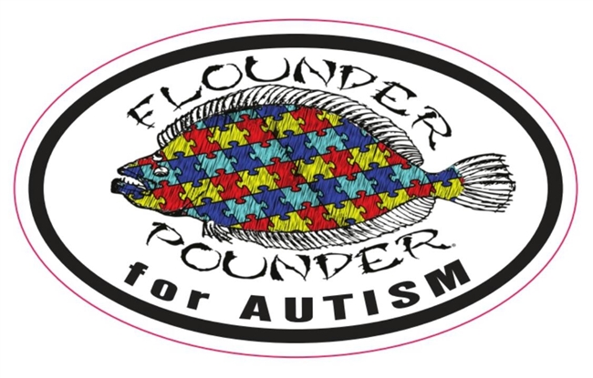 Flounder Pounder for Autism Decal