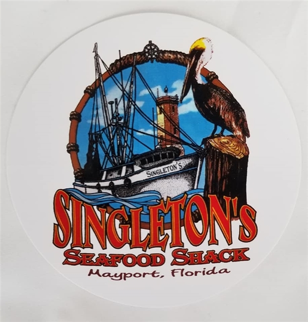 SINGLETON'S SEAFOOD SHACK MAYPORT, FLORIDA 4" STICKER