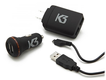 Premium Dual 2.4 USB Charger Kit with Micro USB Cable