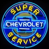 Super Chevy Service Neon Sign with Backing