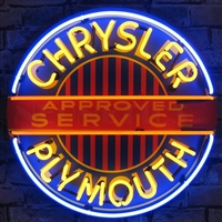 Chrysler Plymouth Neon Sign with Backing