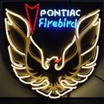Pontiac Firebird Gold Neon Sign with Backing