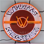 Jeep Willy's Sales Service Neon Sign