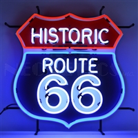 Historic Route 66 Neon Sign with Backing