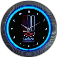 Camaro Red, White, & Blue Neon Clock