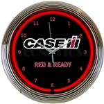 Case IH Red & Ready Neon Clock