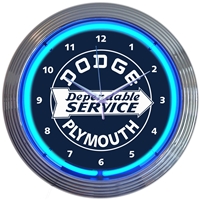 Dodge Dependable Service Neon Clock