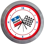 Mopar Checkered Flag Neon Clock