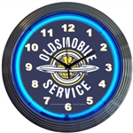 GM Oldsmobile Service Neon Clock