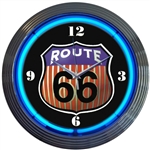 Route 66 Round Neon Clock